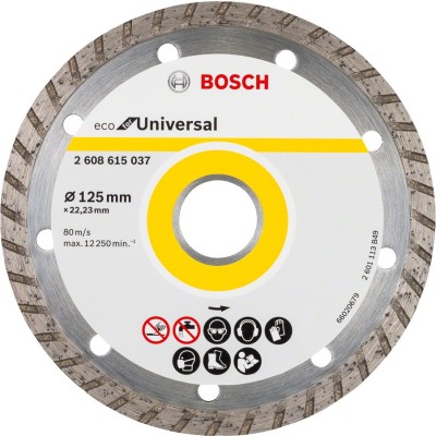 Bosch - Ekonomik Seri 9+1 Genel Yapı Malzemeleri İçin Elmas Kesme Diski 125 mm Turbo