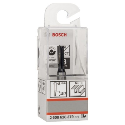 Bosch - Standard Seri Ahşap İçin Çift Oluklu, Sert Metal Düz Freze Ucu 8*6*48 mm