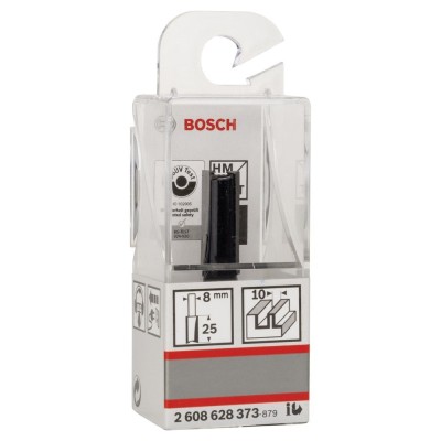 Bosch - Standard Seri Ahşap İçin Çift Oluklu, Sert Metal Ekstra Uzun Düz Freze Ucu 8*10*56mm