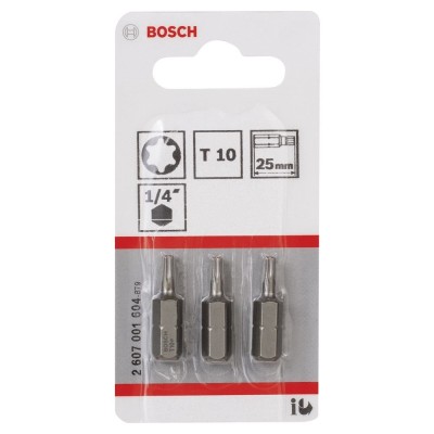 Bosch - Extra Hard Serisi Vidalama Ucu T10*25 mm 3'lü
