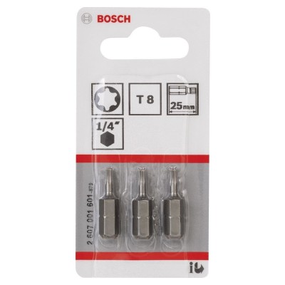 Bosch - Extra Hard Serisi Vidalama Ucu T8*25 mm 3'lü