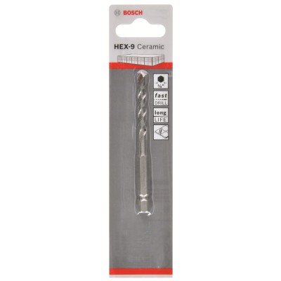 Bosch - Altıgen Şaftlı, HEX-9 Serisi Seramik için Matkap Ucu 6*90 mm