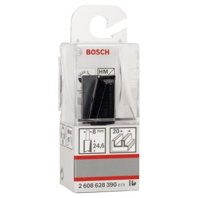 Bosch - Standard Seri Ahşap İçin Çift Oluklu, Sert Metal Düz Freze Ucu 8*20*56mm